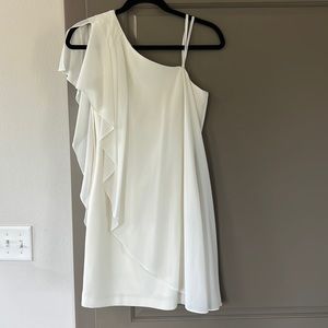 White offone shoulder Aqua dress